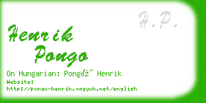 henrik pongo business card